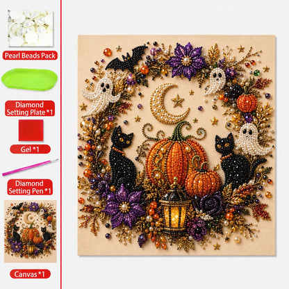 👻Halloween Pearl Art DIY Kit✨Turn Tiny Pearls into Spooky-Cute Magic