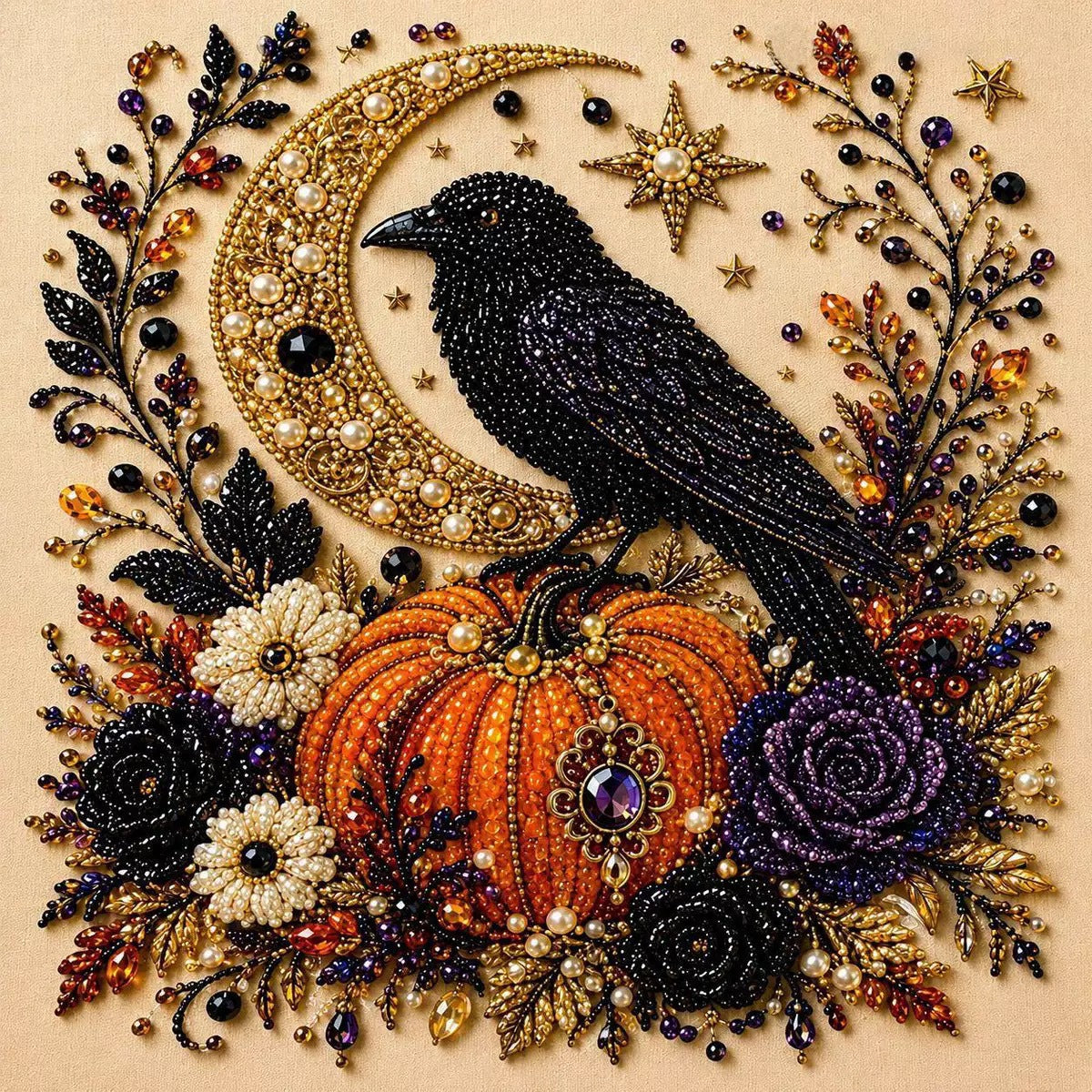 👻Halloween Pearl Art DIY Kit✨Turn Tiny Pearls into Spooky-Cute Magic