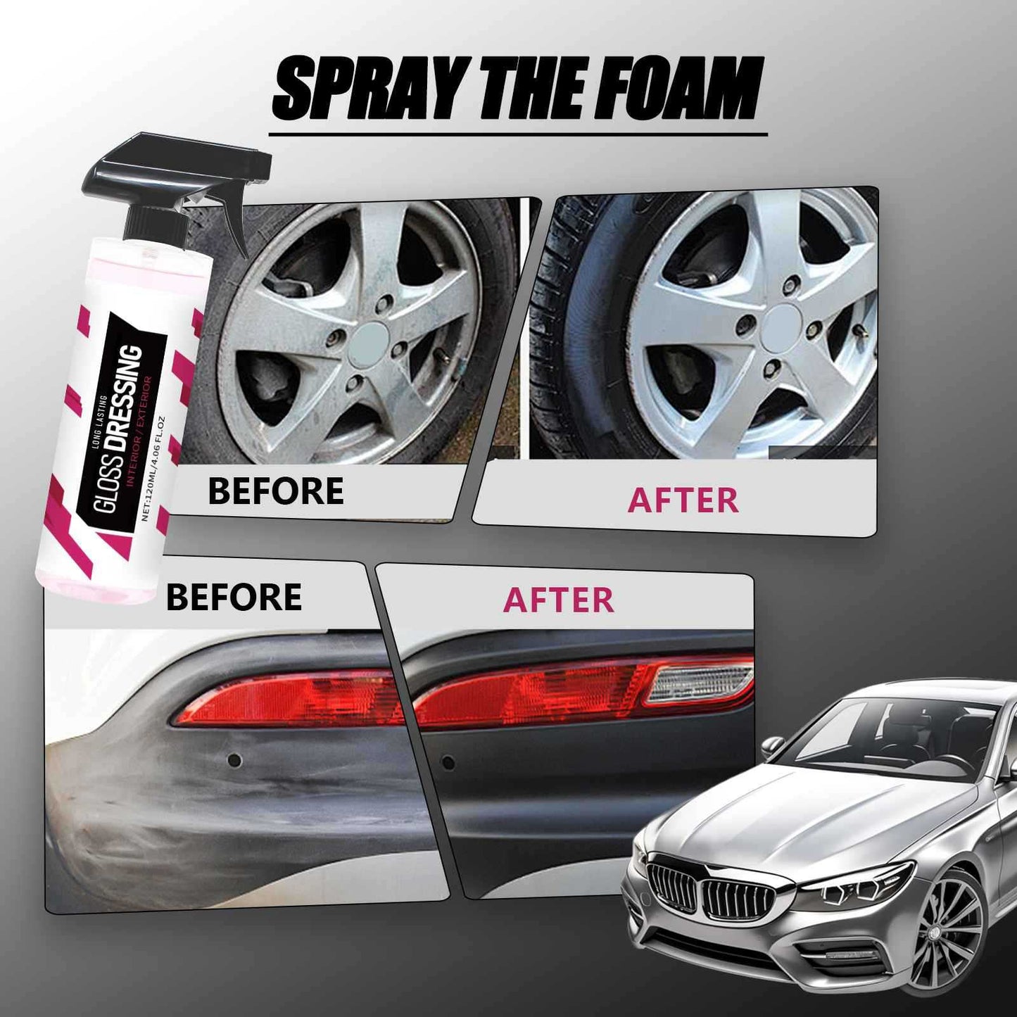 Car Glass Care Spray: Restores Shine and Removes Dirt