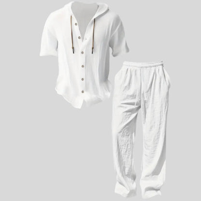 Men’s lightweight two-piece set with a hood for summer wear