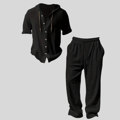 Men’s lightweight two-piece set with a hood for summer wear