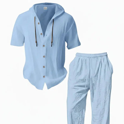 Men’s lightweight two-piece set with a hood for summer wear