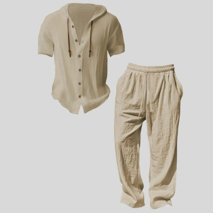 Men’s lightweight two-piece set with a hood for summer wear